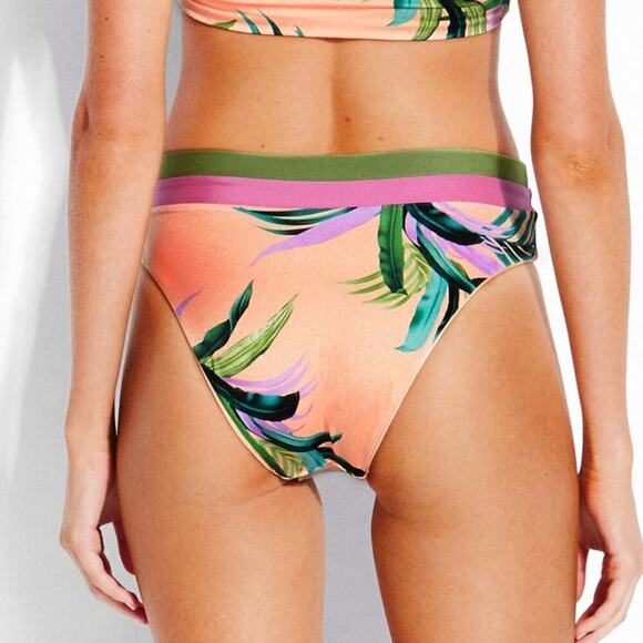 Seafolly Women's Reversible Las Palmas High Rise Bikini Bottom Size 6 Peach NWT - Picture 3 of 9